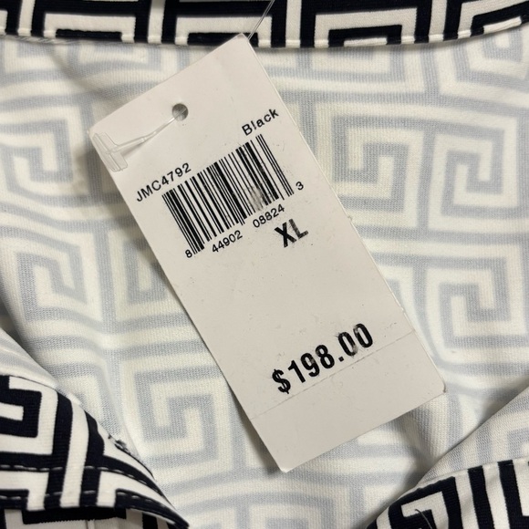 NWT Women's J. McLaughlin Belted Shirt Button Down Dress Black & White XL - Picture 7 of 8